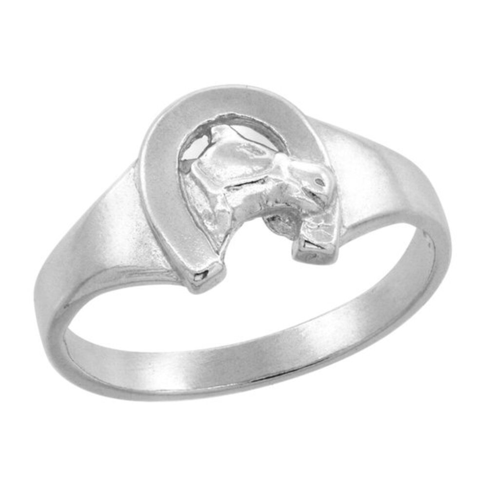 Sterling Silver Horse Shoe Ring Pinky Ring